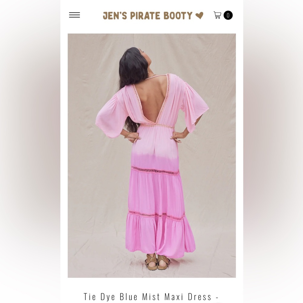 Jen's Pirate Booty Pink Ombre Maxi Dress with Crochet Details - Picture 4 of 4
